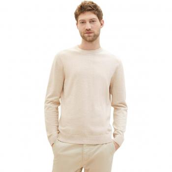 Jersey de hombre en color beige de cuello redondo