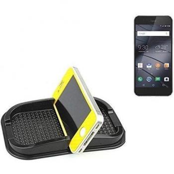 Montaje autoadhesivo de goma para el salpicadero / escritorio, adecuado para Gigaset ME I Pure, negro. Incl. Compartimento de almacenamiento para vasos, monedas, llaves, etc. titular salpicadero, titular Smartphone móvil titular de teléfono, taza, sopor