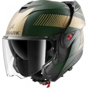 Casco Modular Shark Oxo Sikter Negro Verde Oro Talla S