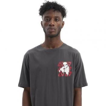 Camiseta de Manga Corta HYDROPONIC X NARUTO NA002-01 Charcoal, diseño exclusivo inspirado en Naruto, color gris carbón, fabricada con materiales de alta calidad para comodidad y durabilidad