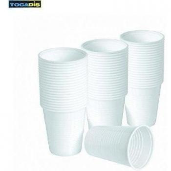 VASO DE PLÁSTICO DESECHABLES 22CL TOCADIS-, COLOR BLANCO, 100 GOBELETS