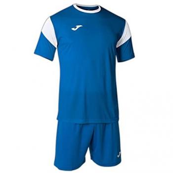 Conjunto de fútbol Joma Phoenix Royal Blanco para hombre, incluye camiseta y pantalón, color blanco con detalles en azul