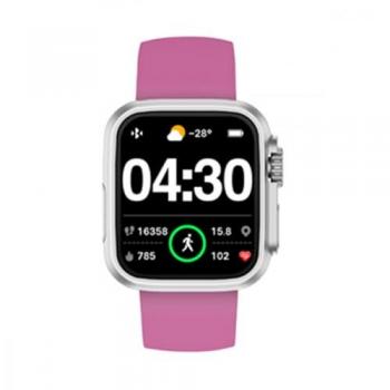 Reloj Inteligente Radiant Jersey 36mm Fucsia con Pulsera de Silicona, Control de Ritmo Cardíaco y Modos Deportivos, Compatible con Android e iOS