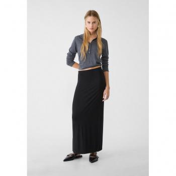 Stradivarius Long Black Pencil Skirt XL