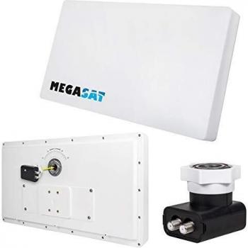 Antena Satélite Megasat D2 Profi-Line 10,7 - 12,75 GHz Blanco, Flachantenne Twin, 33 dB, DVB-S/S2 y DVB-T/T2
