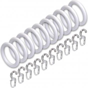 Anillos de cortina Liedeco para barras de cortina | ø 28 mm blanco