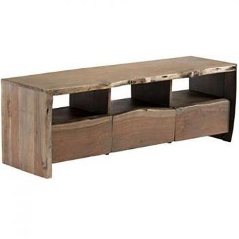 vidaXL Madera de Acacia Maciza Mueble de TV Borde Irregular Armario Televisor