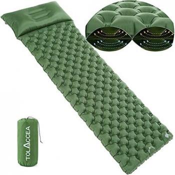 Tolaccea Esterilla Acampada Doble Capa Camping Esterillas Inflables Ultraligera Colchon Acampada Dormir de Acampada Colchonetas Hinchables para Viajes Senderismo y Camping