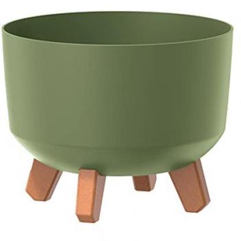 Macetero Prosperplast Gracia Antracita con Relieve y Patas Extraíbles 23,5 x 23,5 x 18,7 cm - Capacidad 5,1 L