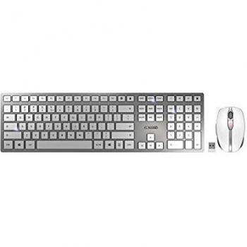CHERRY DW 9100 SLIM - Teclado RF Wireless Bluetooth QWERTY Inglés de EE. UU. Plata