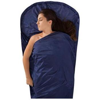 Sea to Summit Silk/Cotton Travel Liner Mummy with Hood and Box Foot Saco de Dormir Acampada y Senderismo, Adultos Unisex, Navy Blue, Talla Única