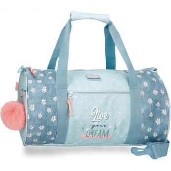 Bolsa de viaje Movom Live your dreams con diseño turquesa y bolsillo frontal