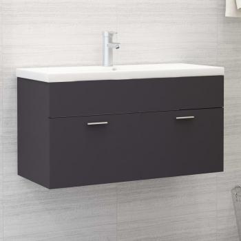 Armario de madera contrachapada gris de varias capas 90x38,5x46 cm