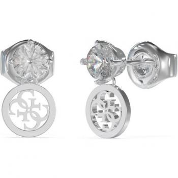 Pendientes Guess Studs Party de Acero Inoxidable con Circonita y Colgante Logo 4Gs JUBE02154JWRHT-U