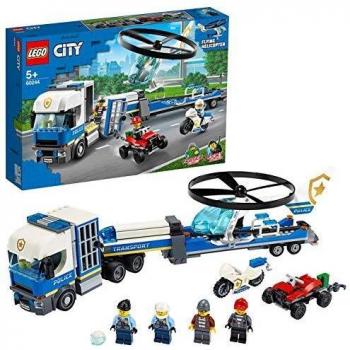 LEGO 60244 City Police Policía: Camión de Transporte del Helicóptero