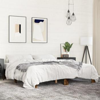 Cama solar Roble Humo 160x200 cm Madera Multicapa Metal
