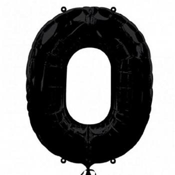 amscan 3013901 SuperShape Número 0 Negro Globo - 1 PC