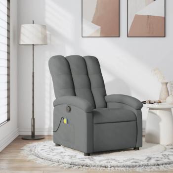 Silla de masaje reclinable gris oscuro en tela Vidaxl
