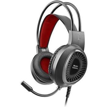 MARSGAMING MH120, Cascos Gaming SuperBass+Micro Flexible, Ultraligero, Airtech, Negro
