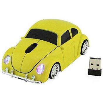 Winnes mini mouse inalámbrico 2.4 gHz autostyle mouse diseño de mouse ergonómico mini mouse con receptor nano usb para PC portátil imac macbook microsoft pro amarillo