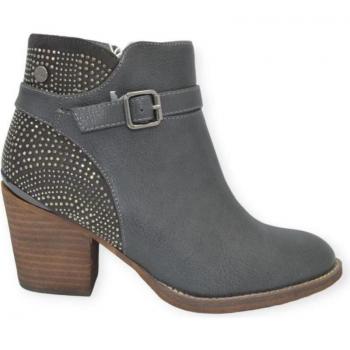 Botín gris tacón XTI 48278, botines de mujer, diseño moderno, material sintético, tacón alto, cierre con cremallera lateral, suela antideslizante