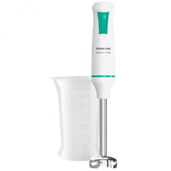 Batidora de mano Taurus Robot 750 Inox, 750W, 2 velocidades, función turbo, vaso medidor 0.5L, cuchillas de acero inoxidable, compacta y ergonómica