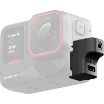 Adaptador de Micrófono Insta360 Ace Pro 2 - Accesorio para Action Cam, Negro