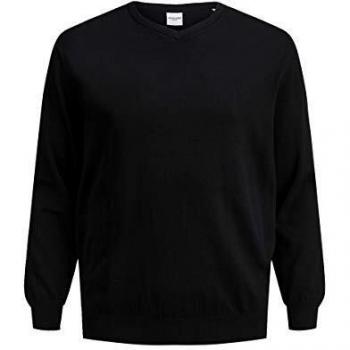 Jack & Jones JJEBASIC Knit V-Neck PS Suter Pulver, Negro, 4XL/6XL para Hombre