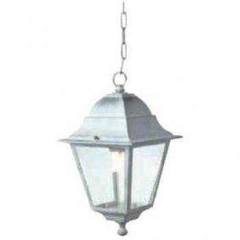 Lámpara Colgante Clásica para Exterior Blanco y Plata 60W 'Old' con Cadena