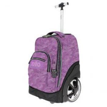 Mochila escolar con ruedas camuflaje rosa - TOTTO - Papel-9I8