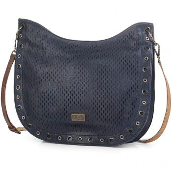 Lois - 96370 Bolso Bandolera Ajustable para Mujer. Cierre con Cremallera. Bolsillo Exterior detrás. Piel sintética Polipiel, Color Marino