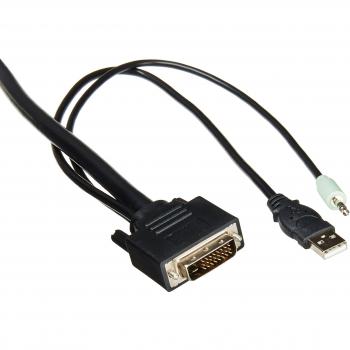 Cable KVM Belkin F1D9012B06 para video, teclado y ratón, 18 m, Negro