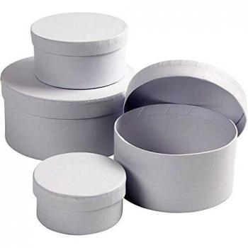264010 cajas redondas D: 8 + 10 + 12 + 14 cm H: 4 + 5 + 6 +