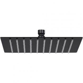 Cabezal de ducha efecto lluvia de acero inoxidable cuadrado negro 20x20 cm