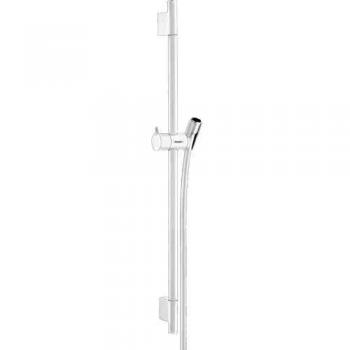 Barra de ducha Unica S Puro 65 cm con flexo, Blanco mate - Hansgrohe