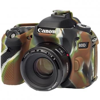 EasyCover by Bilora Carcasa de Silicona para Canon 80d Camuflaje/Negro