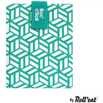 Roll'eat - Boc'n'Roll Tiles | Bolsa Merienda Porta Bocadillos, Envoltorio Reutilizable y Ecológico sin BPA, Verde