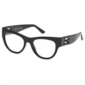 Guess GU2988 Cat Eye Prescription Glasses - Shiny Black, Unisex, 50 MM