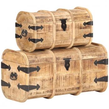 vidaXL Storage Chests 2 Pieces Solid Mango Wood