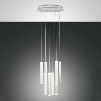 Lámpara de Techo Colgante LED Prado 8 Llamas Cristal Blanco 5760lm