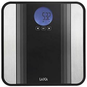 Laica Ps5012 Báscula electrónica con cálculo de la composición Corporea, blanco y negro