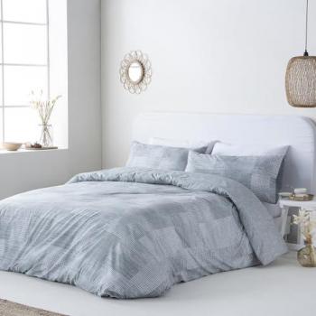 Funda Nórdica Reversible Sella Gris Hipoalergénica con Cierre de Botones - Incluye Funda de Edredón + 1 o 2 Fundas de Almohada (240x220 cm para cama