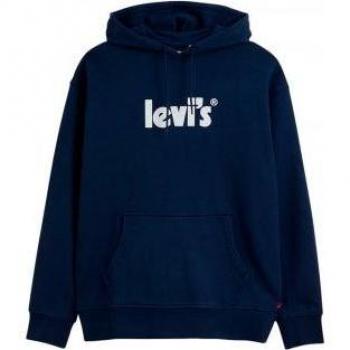 Levi's Men's Relaxed Fit Graphic Cotton Hoodie - Navy Blue