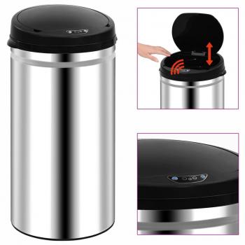 Bote de basura automático con sensor de acero inoxidable de 50 L