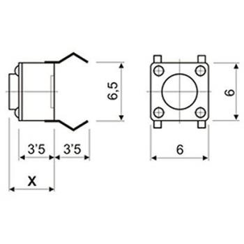Pulsador de Membrana Miniatura OFF-ON 5 mm Electro DH 11.522/B