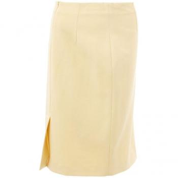Lardini Sunshine Elegance Yellow Skirt - IT40|S, Yellow Viscose Midi Skirt for Women, Size S