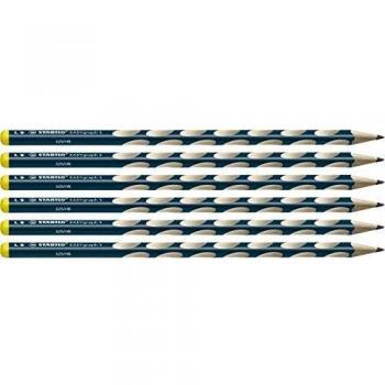 Estrecho triangular de Stabilo Easygraph – Lápiz para zurdos S en – Dureza HB, color petróleo 6er Pack