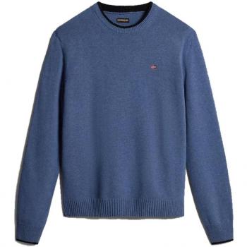 Napapijri Dain C 5 M - Men's Blue Long Sleeve Sweater with Embroidery, Size S