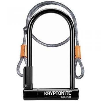 Kryptonite 12 Std W/ 4' Flex CANDADO Keeper 12STD+Cable 4, Unisex Adulto, Negro