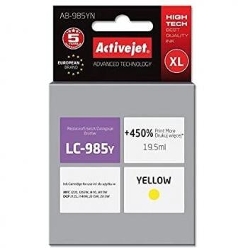 ActiveJet AB-985YN Brother Compatible LC-985Y Yellow Ink Cartridge - 19 ml - 100% NEW